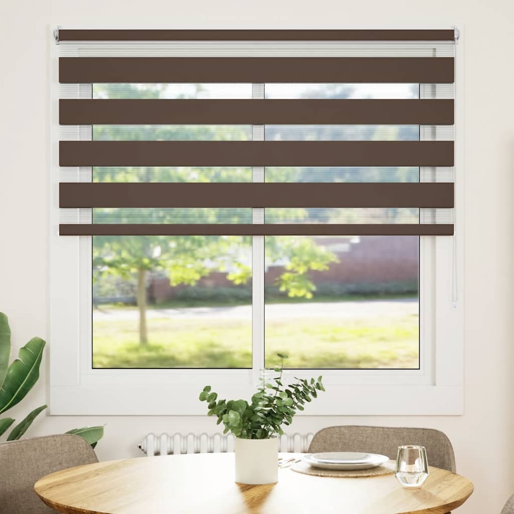 Tenda a rullo zebrata 140,9x175 cm Larghezza tessuto 136,7 cm caffè