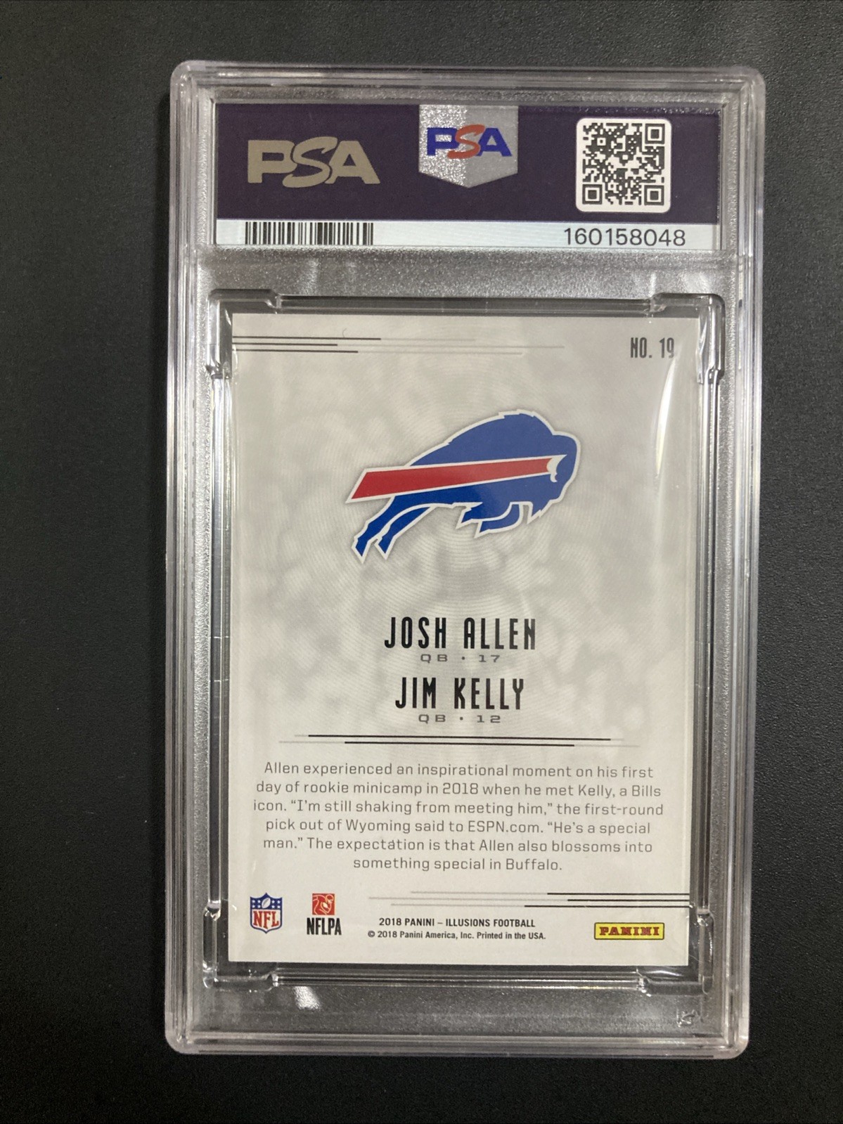 2018 Panini Illusions - Josh Allen, Jim Kelly #19 (RC) PSA 10 GEM MINT Bills view 2