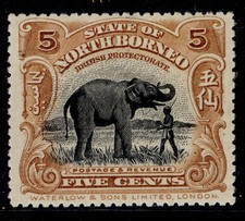 NORTH BORNEO EDVII SG165, 5c yellow-brown, LH MINT. Cat &pound;23.