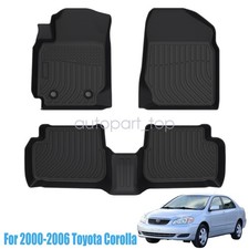 Front Rear Floor Mats Liner For 2000-2006 Toyota Corolla Tpe Anti-slip Black
