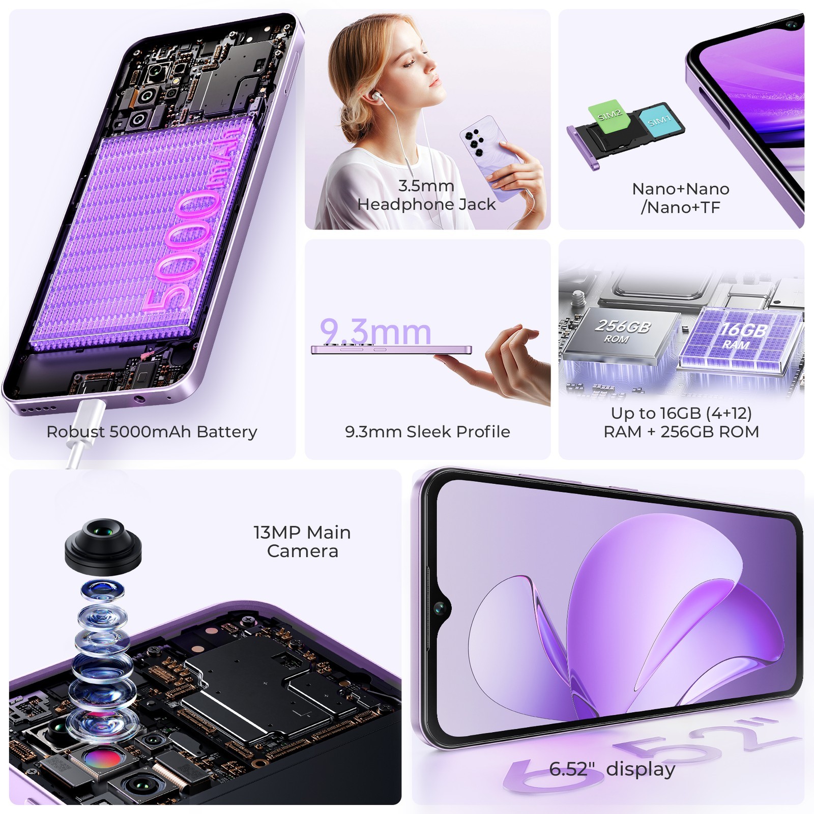 Oukitel C1PLUS 6.52"display Robust 5000Ah Battery Up to 16GB