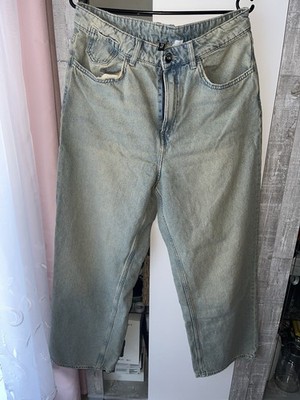 H&M High Waist Wide Leg Jeans Straight Gr.38 M Baggy Relaxed Fit Wie Neu