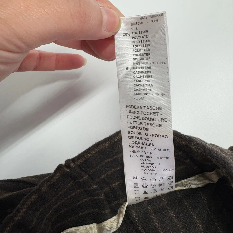 Pantalones Barena Venezia Mujer 38 X Pequeños Marrón Rayas Lana Foto 4 de 4