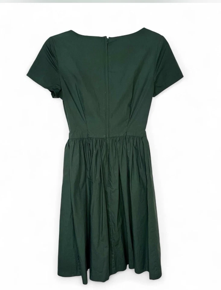 ModCloth Dark Forest Green Retro Thanksgiving or Christmas Party Dress - Image 2 of 3