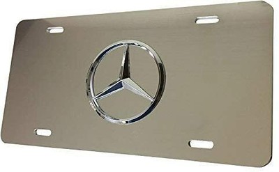 3D Raised For Mercedes Benz Mirror emblem stainless steel license plate TAG