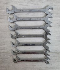 Vintage MAC Tools 7pc SAE Angle Open End Wrench Set DA Made in USA