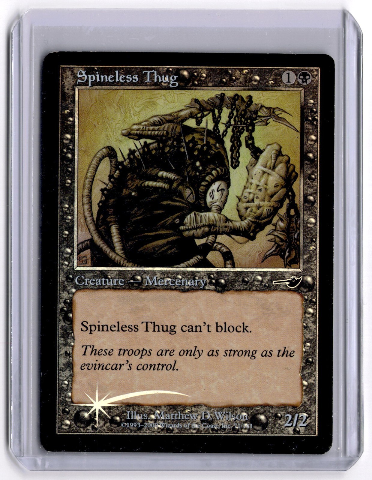 MTG Spineless Thug 71/143 Nemesis Foil Common Black Creature 2000 Magic Card