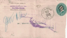 1895 Gila Bend, Arizona Terr. Cancel on Cover w Letter Returned fr Philadelphia