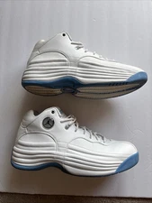 Men's White And Blue Jumpman Jordan Basketball Shoes Size  12