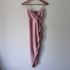 Windsor Pink Dress Small Formal Cocktail Gown Fairy Whimsy Asymmetrical V Neck