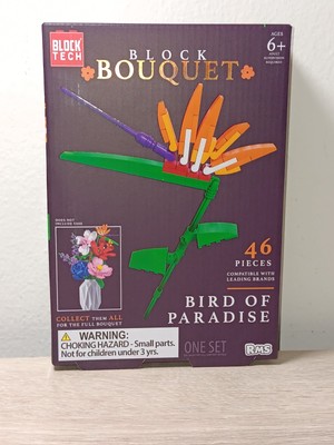 *FREE SHIP* BIRD OF PARADISE Block Bouquet Botanical Block Tech Brick Set