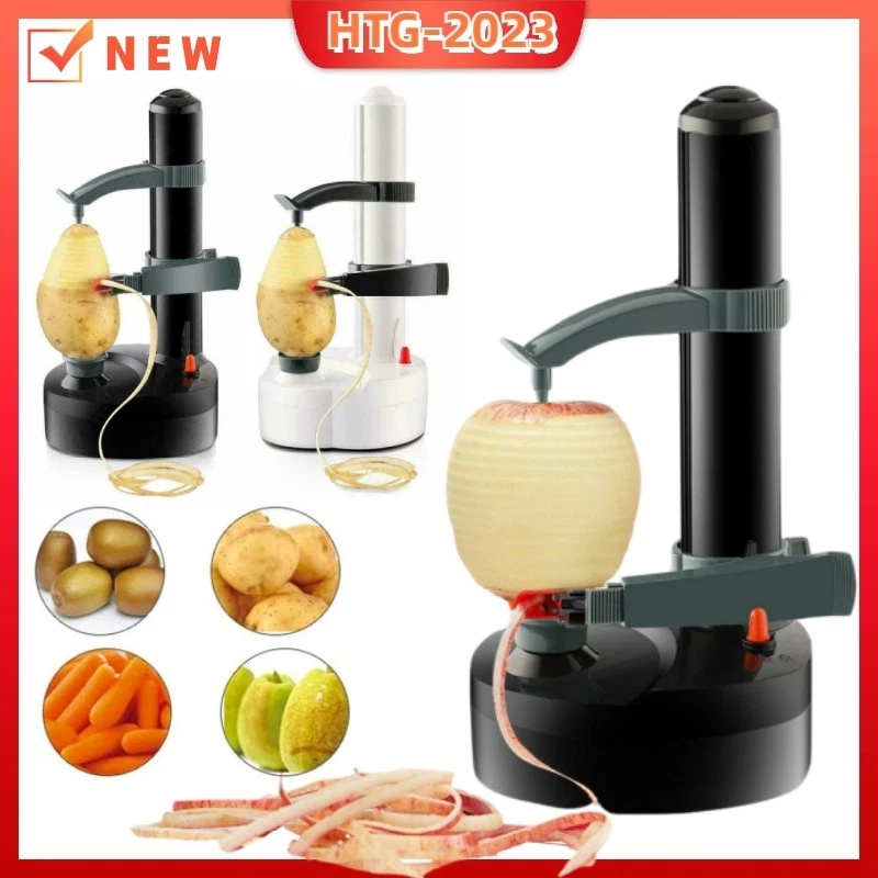Electric Potato Peeler Machine Kitchen Automatic Rotating Fruit Peelers + Blade