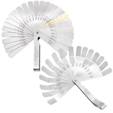 2 PCS Feeler Gauge Set Include 32-Blade Tapered Feeler Gauge and 16-Blade Off...