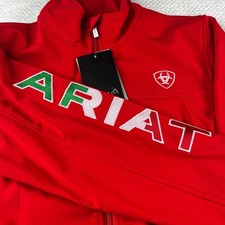 Ariat Tek Womens Classic Team Softshell Jacket Red Mexican Flag Logo Size S
