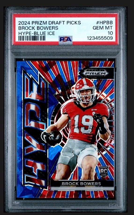 🔥👀 💎 Brock Bowers 2024 Prizm DP Rookie Card Hype Blue Ice /99 Psa 10 Pop9!🔥