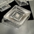5 Vintage Indiana Glass Pineapple And Floral Clear Diamond Shaped Footed Compote — photo 10