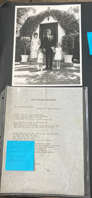 VTG B&W Photo of JFK with Family at Easter & Spec Del from Heaven memorial poem