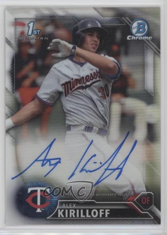 2016 Bowman Draft Chrome Pick Refractor 217/499 Alex Kirilloff #CDA-AK Auto v9t