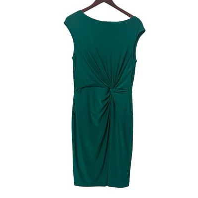 Ralph Laurent Twisted-knot Kelly Green Cap Sleeve Dress Size 14