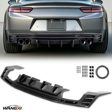 Rear Bumper Diffuser Lip For 16-24 Chevy Camaro Dual Quad Exhaust Carbon Fiber