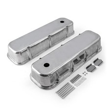 Chevy Bbc 454 Polished Aluminum Plain Valve Cover - Tall W Hole
