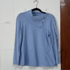 Chico's Luxe Envelope Neck Sweater Cashmere Blend Size Large