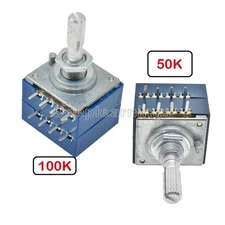 ALPS 50K 100K Potentiometer Log Audio Amp Volume Control Pot Stereo Loudness