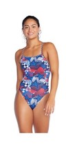 New Speedo Swimsuit Size M 34 Olympic Overdrive Double X Back One-Piece
