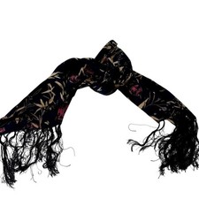 Unbranded 100 Silk Beautifully finished Hand Made Scarf w / Fringe