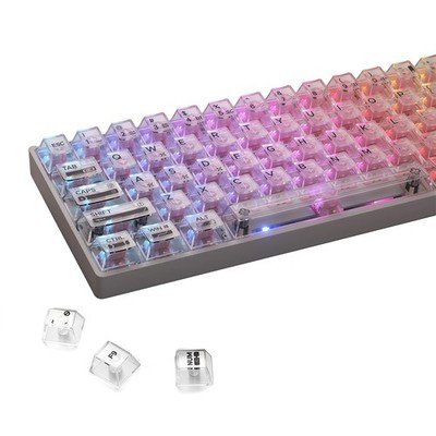 123 Keys Clear Keycaps Set, Cherry Profile, Transparent Minimalist, 60-100 MX