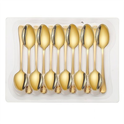 12 Stück Edelstahl Teelöffel Löffel Set Esszimmer Silberbesteck Besteck Set