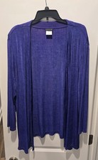 Citiknits Women's Open Front Cardigan Purple Size 1X Long Sleeve Made in USA