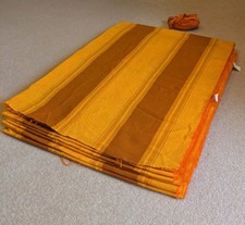 Striped Orange Material for Curtain Fabric Material 126cm Wide With Header Tape