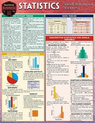 Statistics for Behavioral Sciences: A Quickstudy Laminated Reference Guide by De