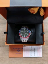 Mens Sturhling Stainless Steel Pepsi Style Watch With Box - in Great Condition