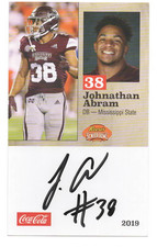 2019 Reeses Senior Bowl Johnathan Abram Auto