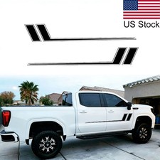 2Pcs 68'' Black Track XL Hockey Stripe Side Door Fender Vinyl Decal Sticker