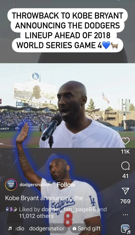 Boleto de papel WS GM 4 2018/KOBE BRYANT ANUNCIA ALINEACIÓN Dodger PSA automático Joe Kelly Foto 4 de 4