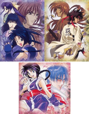 3 pcs postcard Rurouni Kenshin anime Kamiya Kaoru Takani Megumi