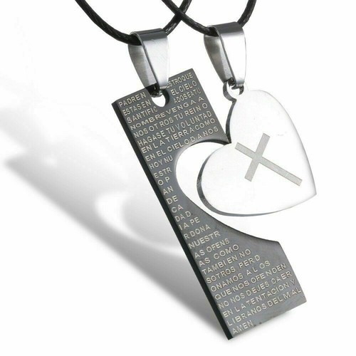 Collana 2in1 Coppia Cuore Amore Amicizia Fidanzati Uomo Donna Acciaio + Omaggio - Foto 3 di 6
