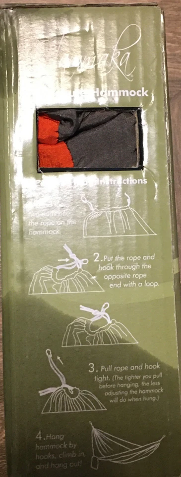 Hamaka naranja y gris paracaídas seda hammoka cosas en 6” por 8” permanentemente Foto 3 de 4