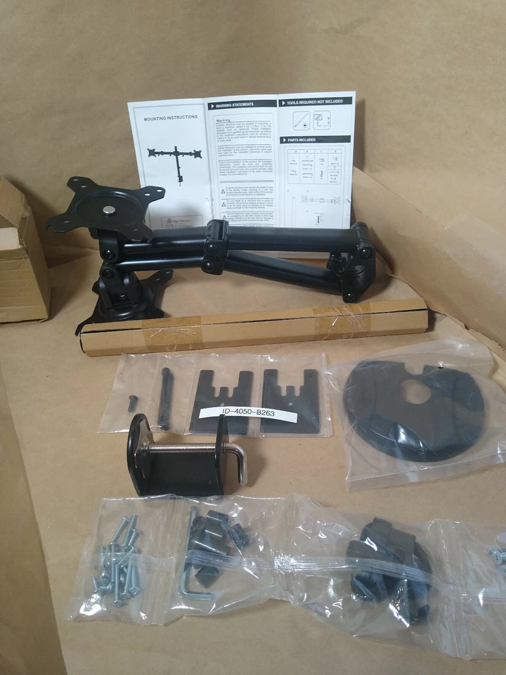 Monoprice Essential Dual Monitor Articulate Arm Desk Mount 180° Swiv/360 Rotate - Image 2 of 4