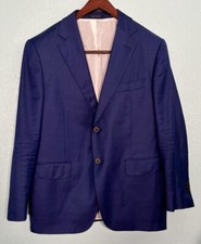 SuitSupply Napoli Jacket Blazer Cobalt Blue Zignone Italian Wool US 40 Short