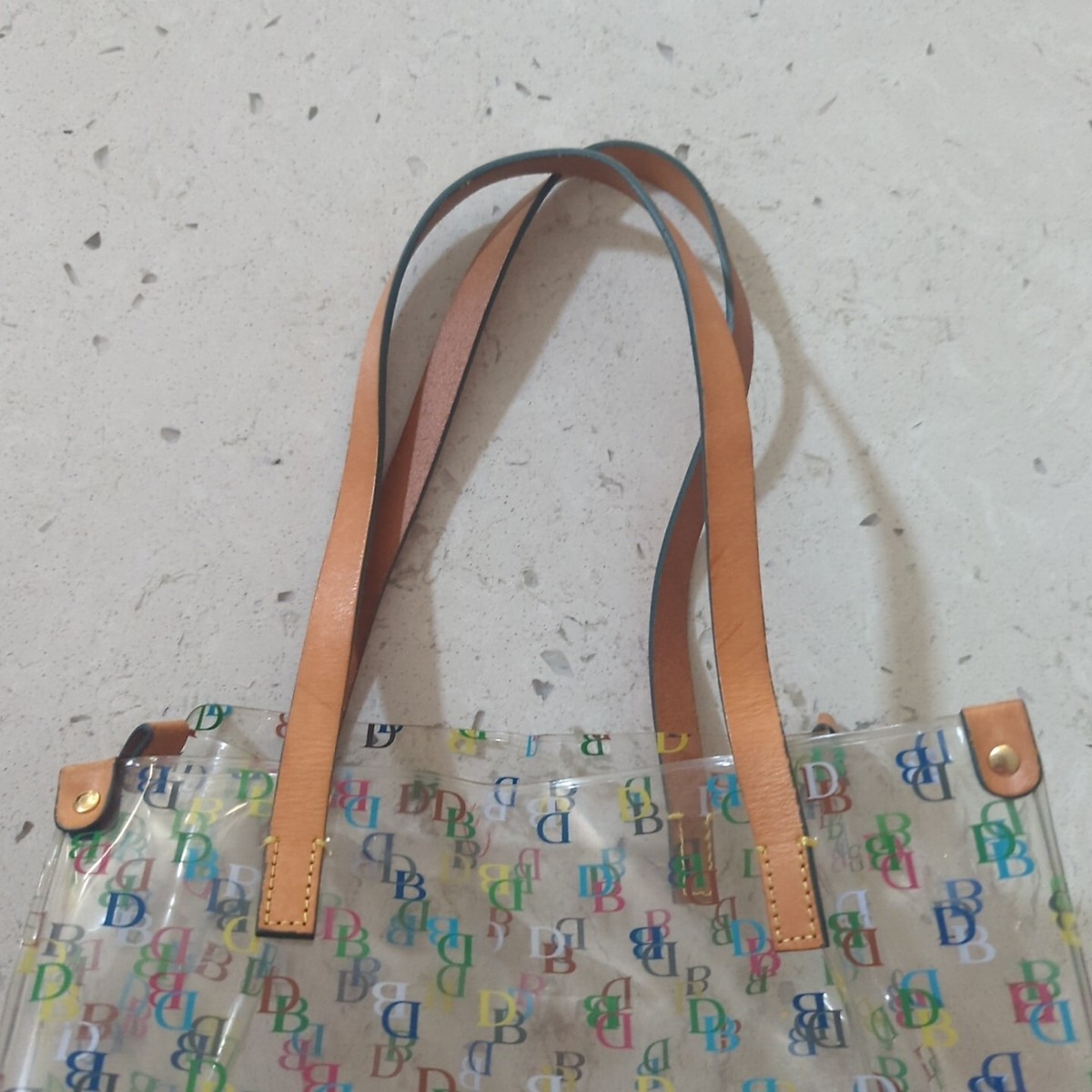 Dooney Bourke Clear Medium Shopper Beach Bag Purse Tote