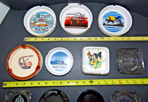 Vintage Reno, Lake Tahoe, Virginia City Ashtrays. Lot of 11 - Picture 2 of 22