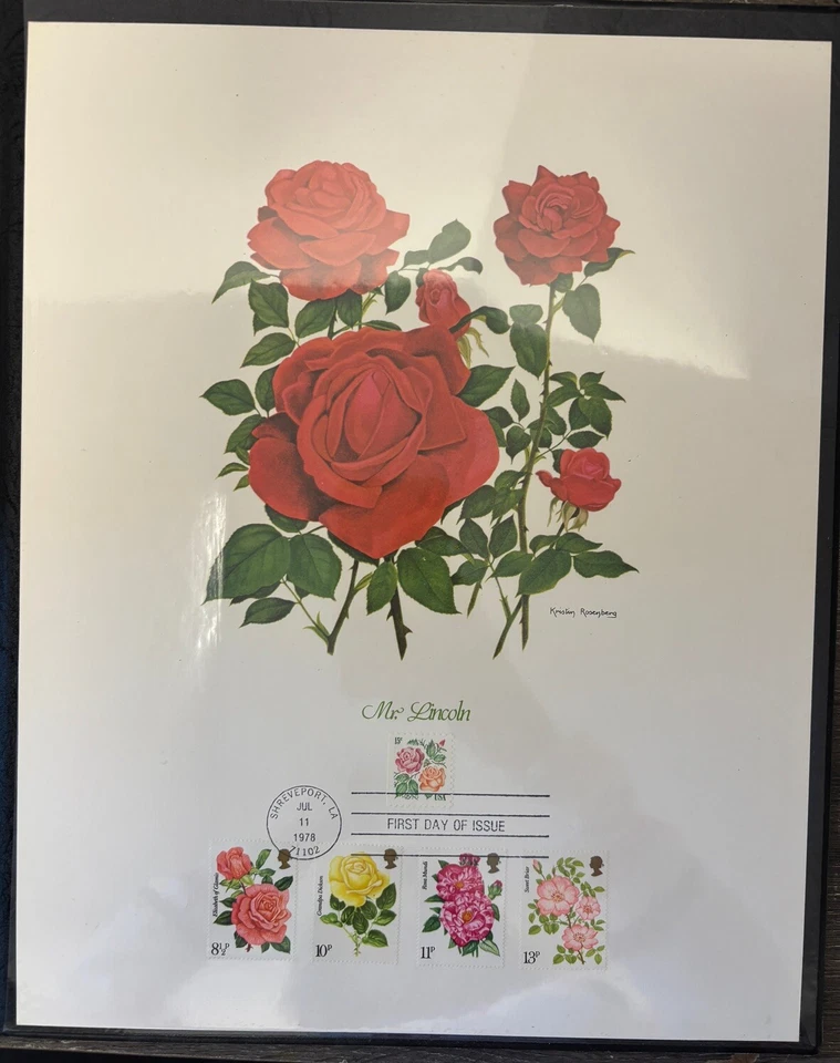 1978 Fleetwood First Day Cover Folio Kristin Rosenberg Poetry of Roses Britain - Image 3 of 4