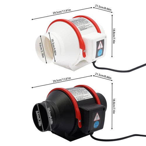 4In Multifunctional Powerful Mute Exhaust Fan Pipe Vent Exhaust Fan Duct 2550RPM - Picture 4 of 39
