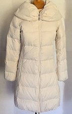Beautiful  Nine West Women Sz Small Ivory Puffer  Down Coat Long, Collar, Zip