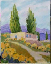 new oil painting S W landscape 9x12 original P.Hamilton impressionism