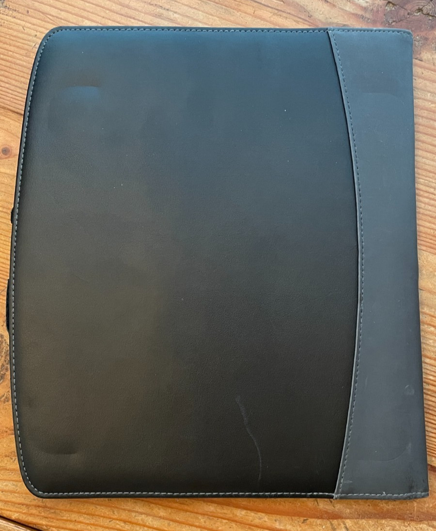 LEEDS Faux Leather Black Padded Portfolio ~ Embossed Logo ~ Item #6100-01